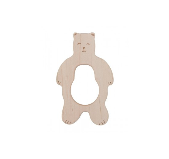 Wooden story - houten bijtring Beer