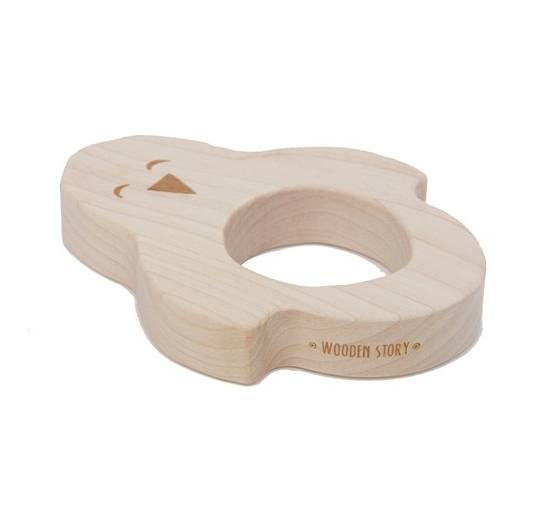 Wooden story - houten bijtring Penguin